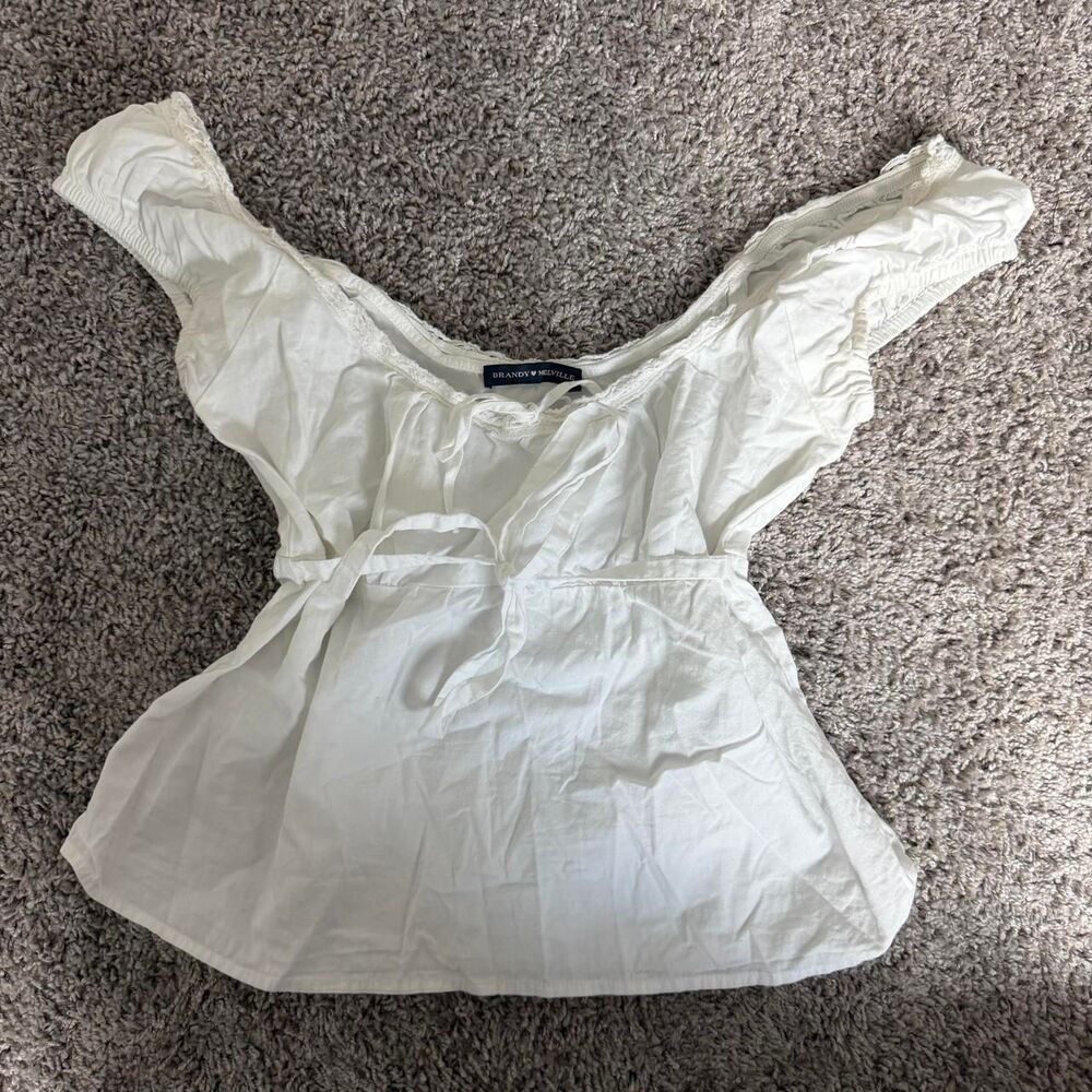 Brandy Melville white off-the-shoulder blouse